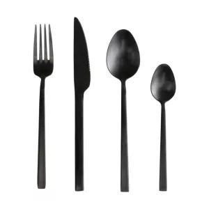 Bestick Gloria Matt Svart, 16 delar