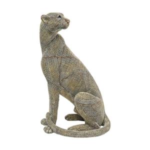 Skulptur Sittande Leopard