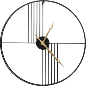 Väggklocka svart/guld Ø60 cm