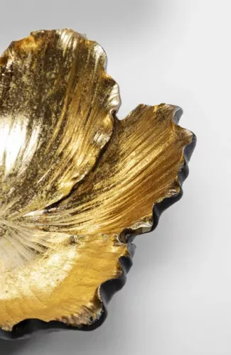 Dekor Skål Blomster | Svart/Guld Ø20cm