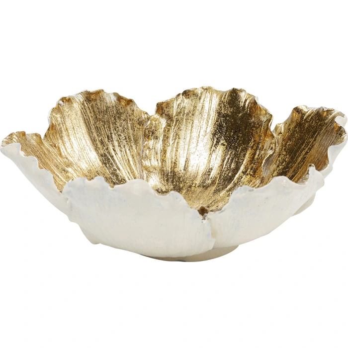 Skål Flower Bloom offwhite/guld, 20 cm