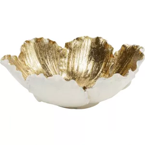 Skål Flower Bloom offwhite/guld, 20 cm