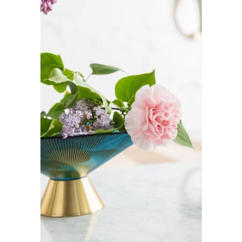 Dekor Skål Birdie - Blå/Mässing, Ø26cm