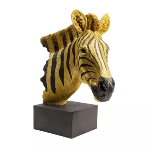 Skulptur Zebra - Guld Byst, 35cm