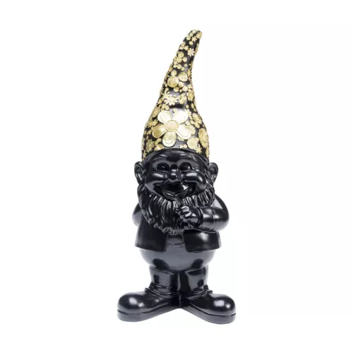 Skulptur Tomte Stående - Svart Guld, 46cm
