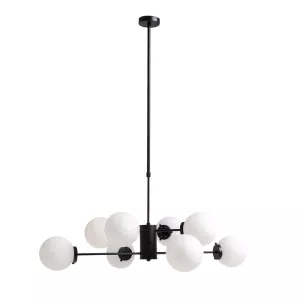 Taklampa Heavenly - Svart/Vit, 8 glasklot Ø98cm
