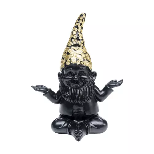 Skulptur Tomte Zen - Svart Guld, 19cm