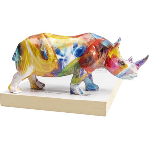 Dekorfigur Noshörning Flerfärgad, 17cm