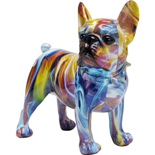 Skulptur Färgglad Frenchie Hund