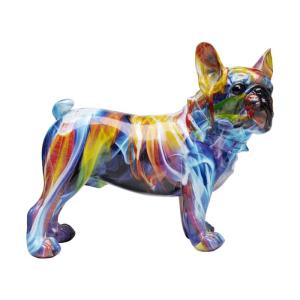 Skulptur Färgglad Frenchie Hund