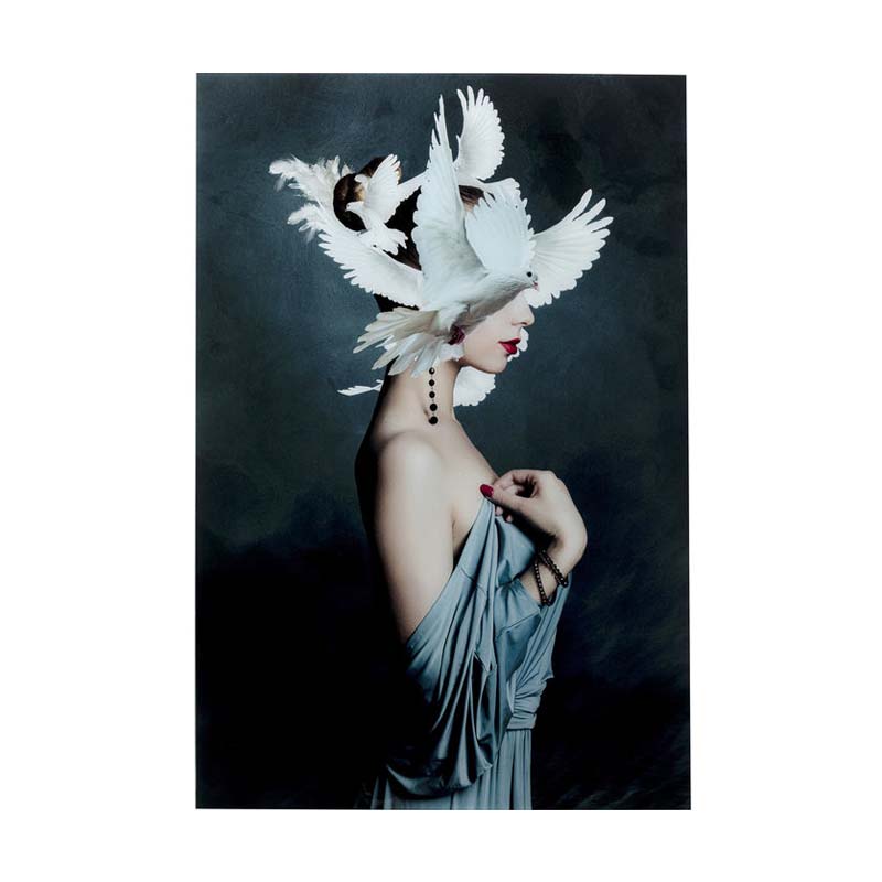 Glastavla Foto Mother of Doves,120x80cm