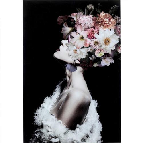 Glastavla Blomsterskönhet, 80x120cm