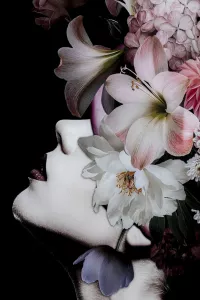 Glastavla Blomsterskönhet, 80x120cm