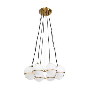 Taklampa Pendel Globes - Guld/Vit