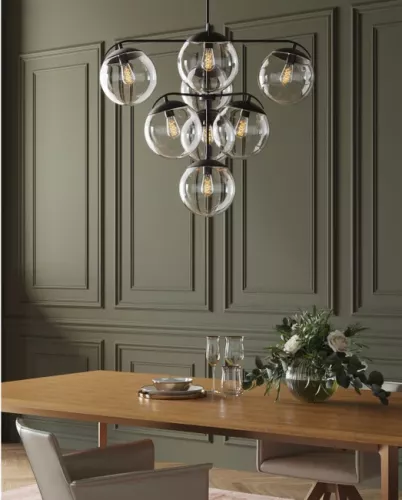 Taklampa Jasmine - Svart, Ø91 cm