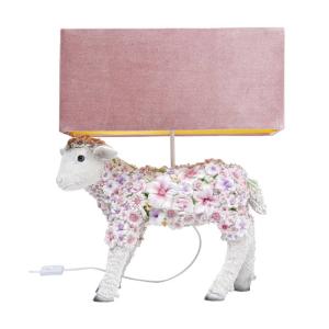 Bordslampa Flower Sheep, Rosa/Vit