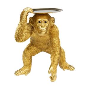 Dekor Chimp med Bricka, Guld