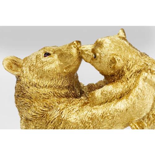 Skulptur Bear Lucky Mom - Dekor Guld Björnar, 27cm