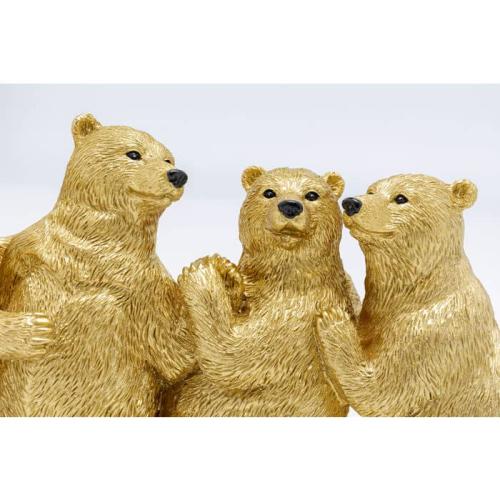 Dekorfigur Dancing Bears - Dekor Guld Björnar, 14cm