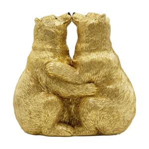 Dekorfigur Kissing Bears - Dekor Guld Björnar, 17cm