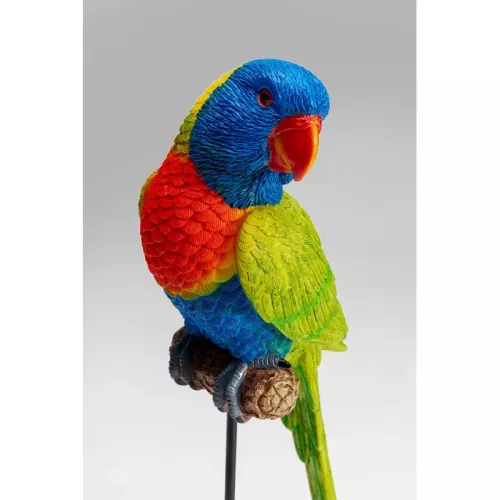 Skulptur färgglad papegoja grön 22 cm