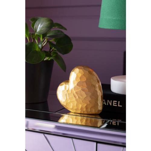 Dekorfigur Heart - Guldhjärta, 14cm