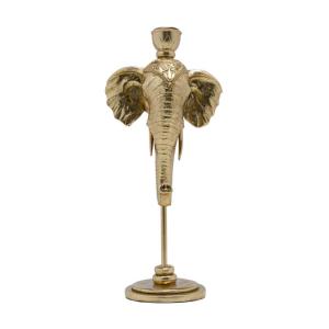 Ljusstake Elephant Head Guld, 36cm