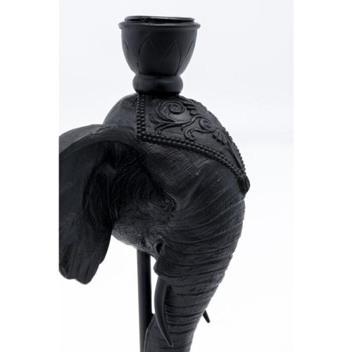 Ljusstake Elephant Head Svart, 36cm
