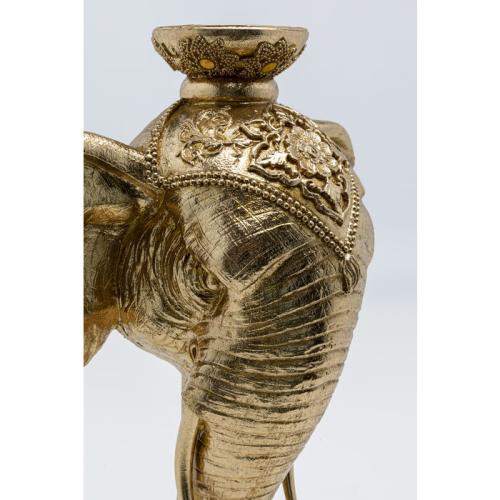 Ljusstake Elephant Head Guld, 49cm