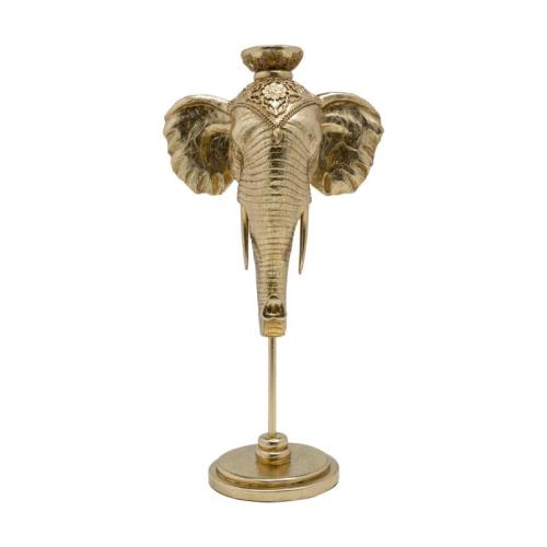 Ljusstake Elephant Head Guld, 49cm