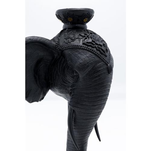 Ljusstake Elephant Head Svart, 49cm