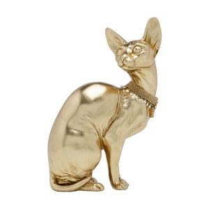 Skulptur Audrey Sittande Katt - Dekorfigur Guld, 27cm