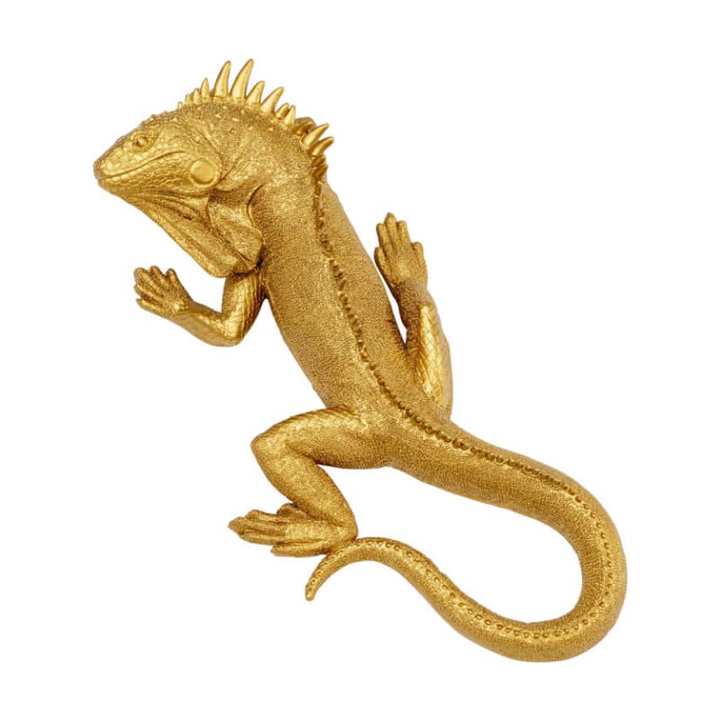 Väggdekor Lizard - Guld, 45cm