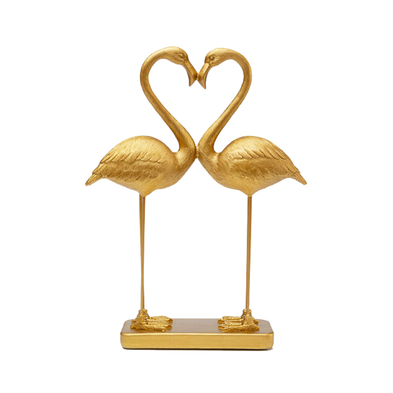 Dekor Flamingo Kärlek - Guld, 39cm