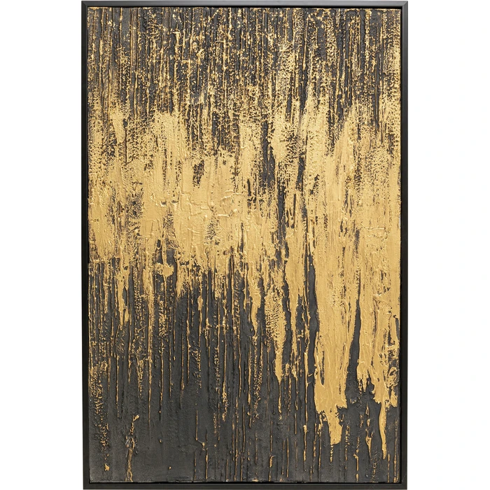 Tavla Abstrakt – Svart/Guld, 80x120 cm