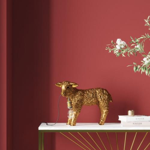 Bordslampa Animal Blommigt Får Guld