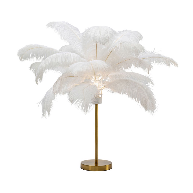 Bordslampa Fjäder Palm, Vit
