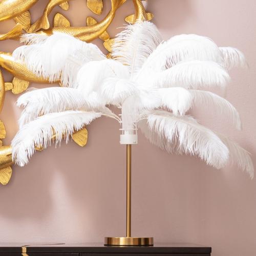 Bordslampa Fjäder Palm, Vit
