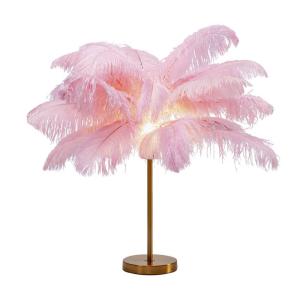 Bordslampa Fjäder Palm, Rosa