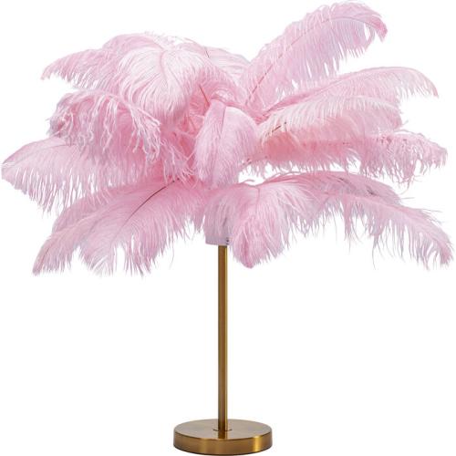 Bordslampa Fjäder Palm, Rosa