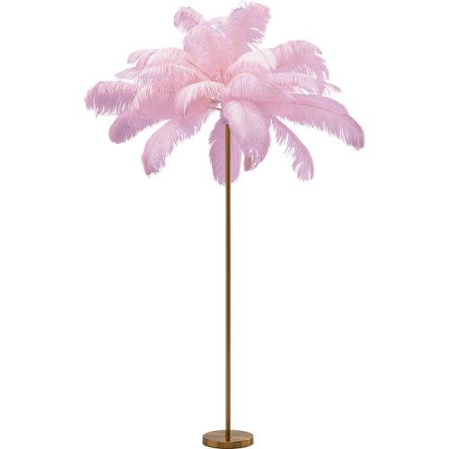 Golvlampa Fjäder Palm, Rosa