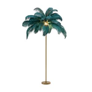 Golvlampa Fjäder Palm, Petrolgrön