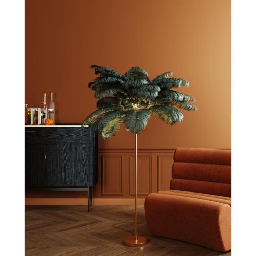 Golvlampa Fjäder Palm, Petrolgrön
