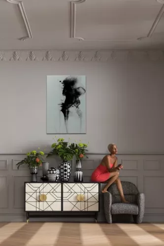 Glastavla Svart Dimma