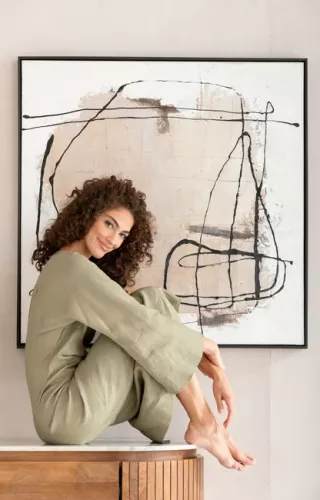 Tavla Abstrakt - Beige 100x100cm