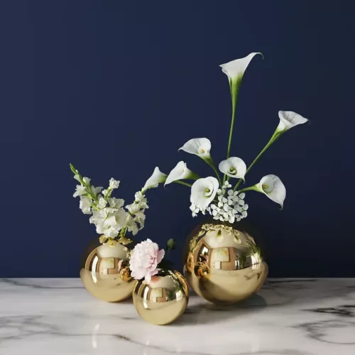 Vas - Blank Guld, Rund 8cm