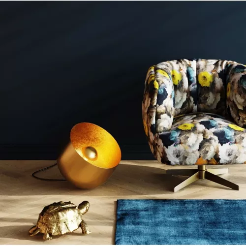 Golvlampa Sniskan metall guld Ø35 cm