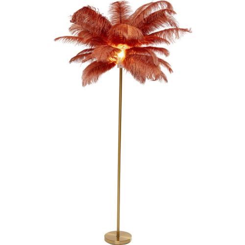 Golvlampa Fjäder Palm, Röd