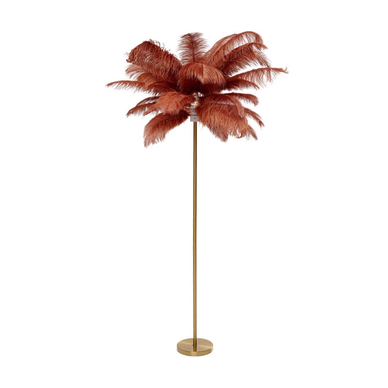 Golvlampa Fjäder Palm, Röd