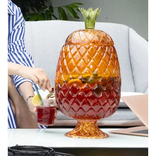 Glasbehållare Ananas med tappkran